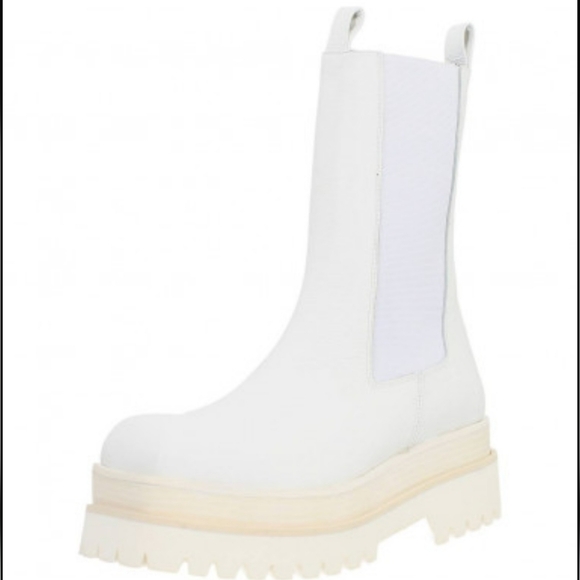 PALOMA BARCELO DANIELLE WHITE PLATFORM BOOTS - Picture 2 of 9